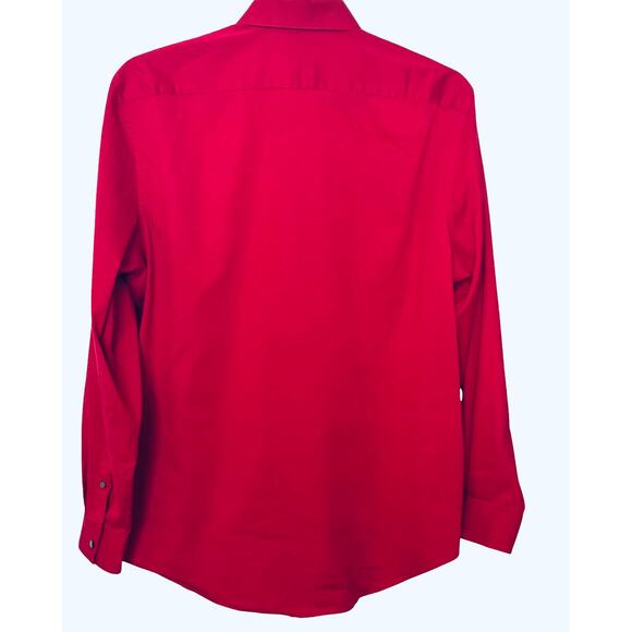 VAN HEUSEN LONG SLV BUTTON-UP DRESS SHIRT, MENS, XL - 17/17-1/2. (34-35), RED - Picture 4 of 11